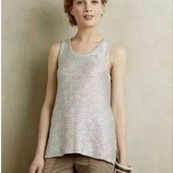ANTHROPOLOGIE MOTH Top Sana Grey Sleeveless Size Medium - Picture 1 of 6